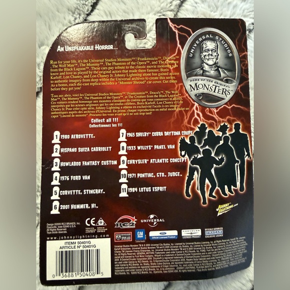 Johnny Lightning Dracula Hispano Suiza Cabriolet Toy Car - Black - Picture 3 of 4